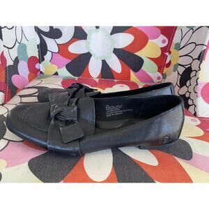 BORN Carrine Bow Detail Black Slip-On Flats Loafers Shoes 10M